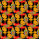 Snow white and seven dwarves nested dolls kaleidoscope pattern created by Jeffrey Sward