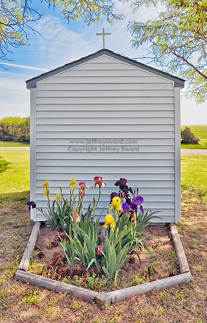 Reverse of converted trailer now U.S. Center Chapel at the Geographical Center of 48 Contiguous States Simplicity Photograph by Jeffrey Sward
